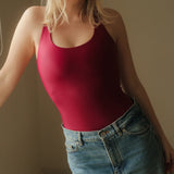 Magnolia Bodysuit Wine. Body de sport durable pour femme